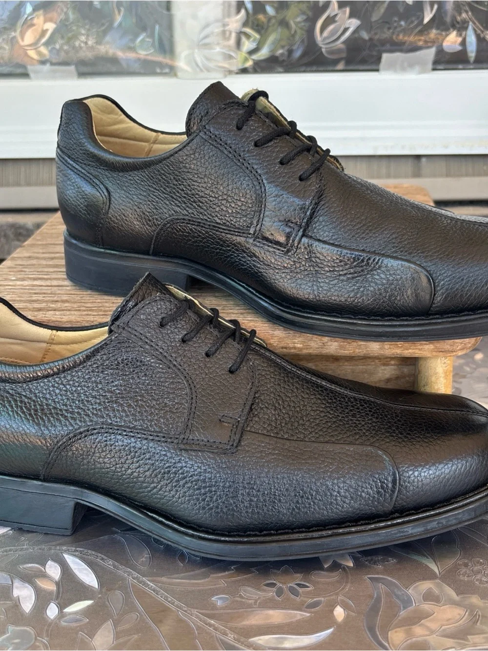 Belvedere Men’s Black Leather Lace-Up Derby Shoes 10 EEE